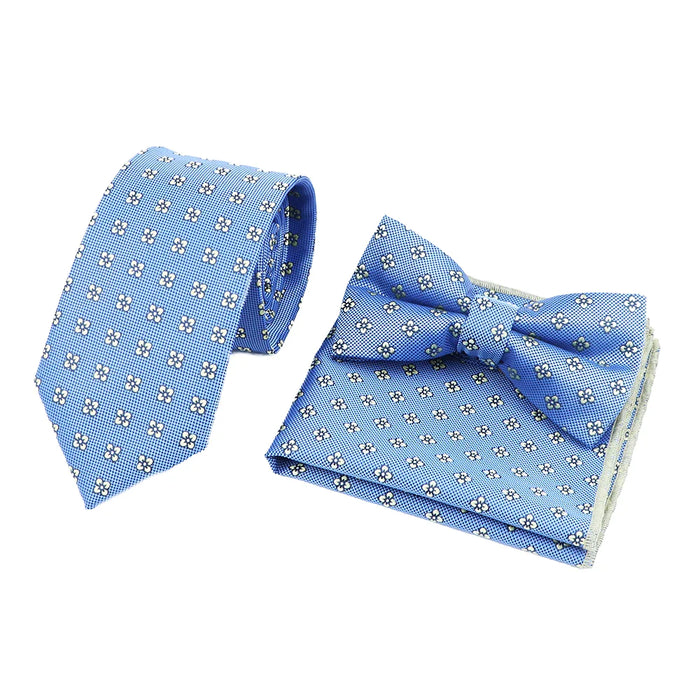 Classic Paisley Striped Necktie Set Mens Fashion Accessory