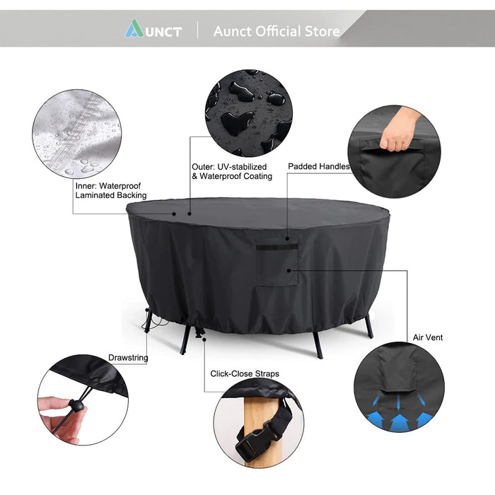 420D Outdoor Round Table Chair Set Cover Garden Furniture Waterproof Oxford Wicker Sofa Protection Patio Rain Snow Dust Covers