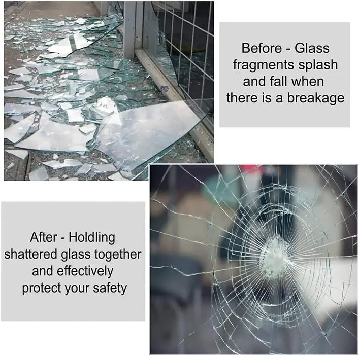 2/3/5M Anti Shatter Clear Safety Window Film