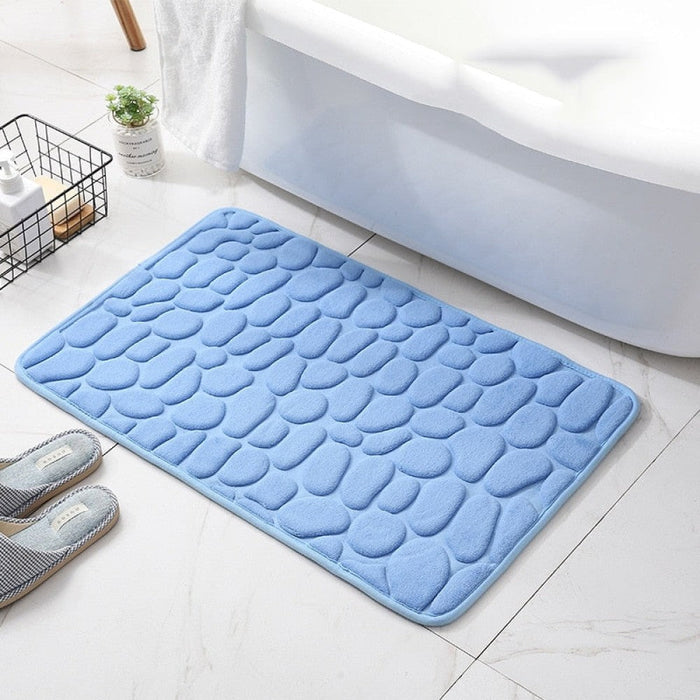 Mat Non-slip Carpets Cobblestone Embossed Bathroom Bath  In Wash Basin Bathtub Side Floor Rug Shower Room Doormat Memory Foam