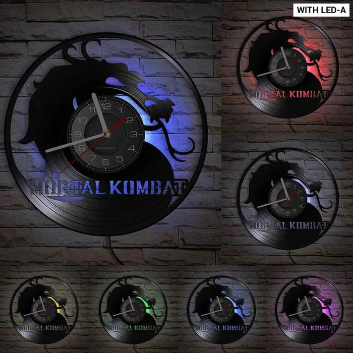 Yin Yang Dragon Vinyl Record Wall Clock