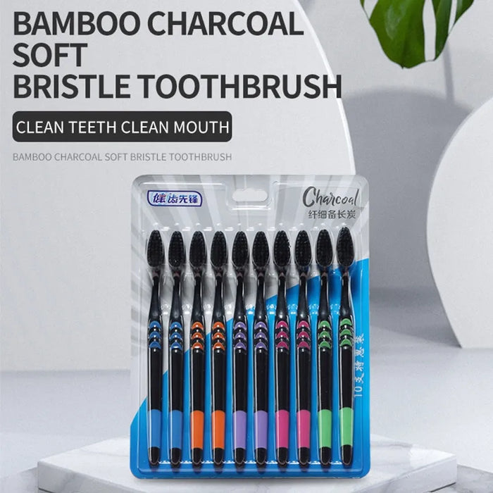 Bamboo Charcoal Toothbrush For Adults