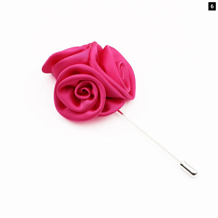 17 Colour Mens Handmade Floral Lapel Pin For Weddings