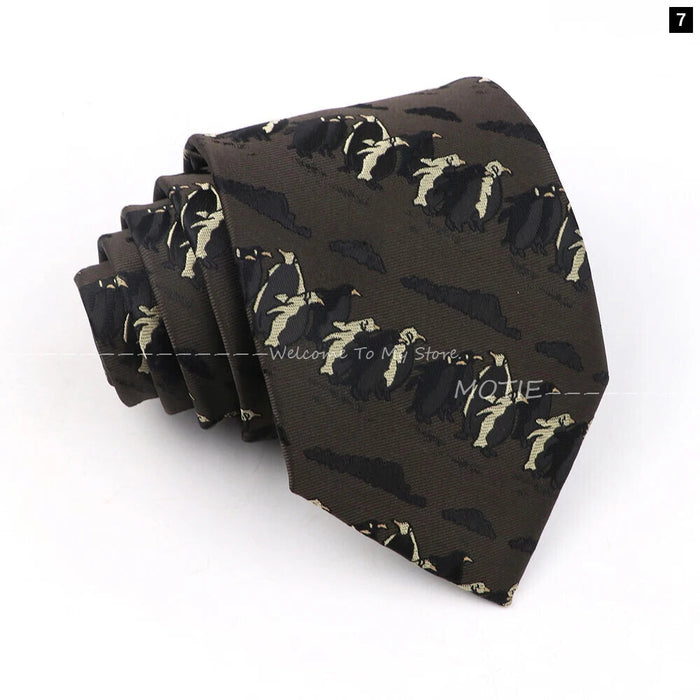 Horseback Riding Neckties Brown Polyester Ties For Men