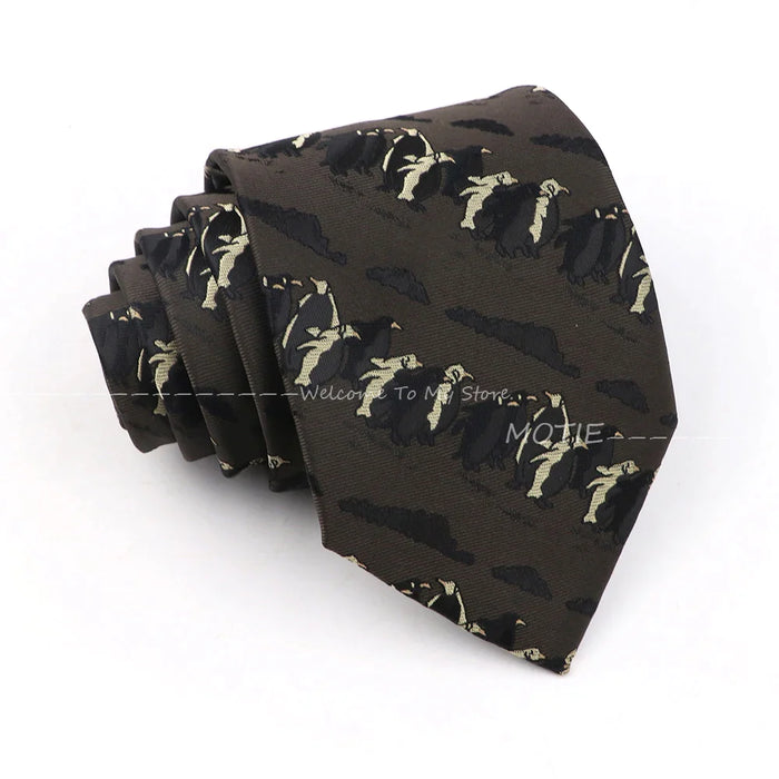 Horseback Riding Neckties Brown Polyester Ties For Men