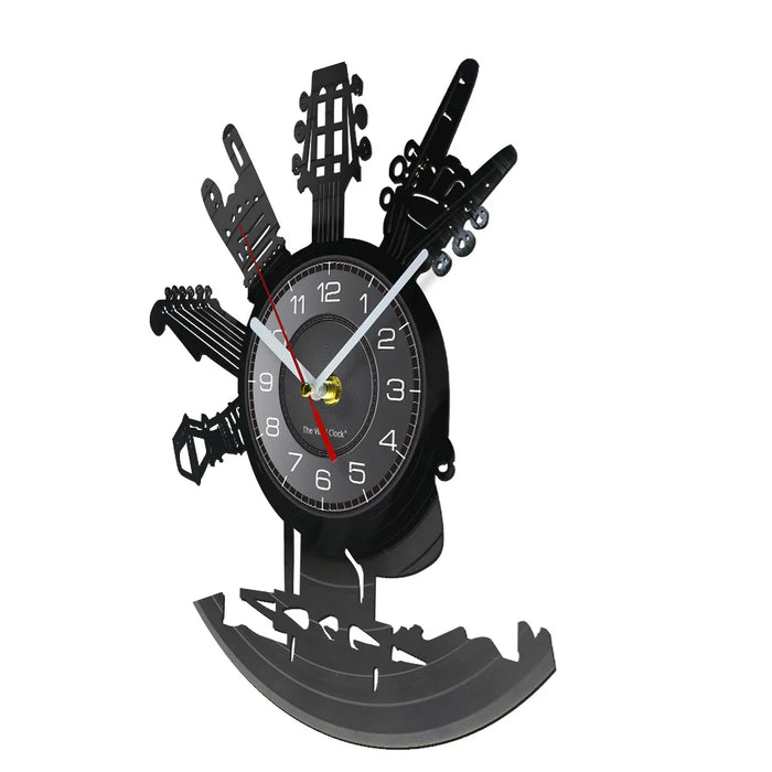 Musical Instruments Vinyl Record Clock