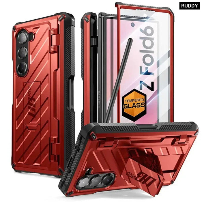 For Samsung Galaxy Z Fold 6 Full Shockproof Heavy Duty Rugged Phone Case With Built-In Screen Protector