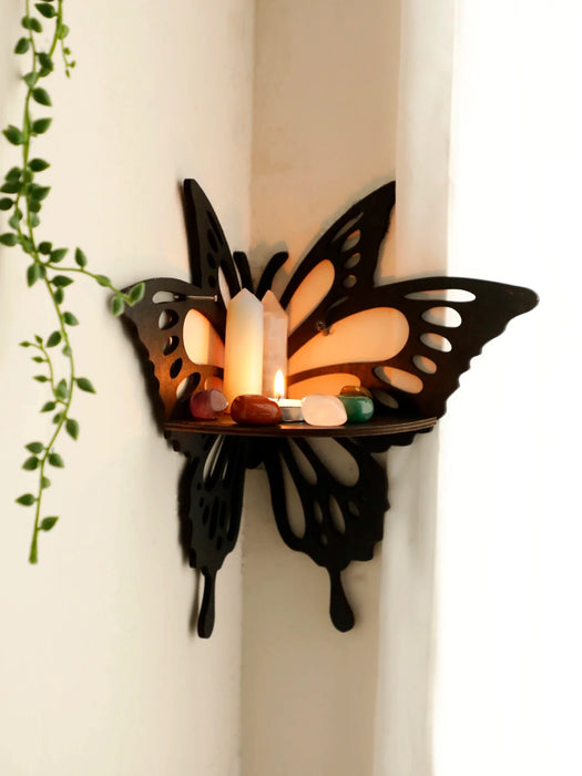 Boho Butterfly Corner Shelf For Home Decor