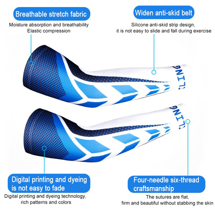 1 Pair Anti-UV Protection Elastic Arm Sleeves For Driving Running Basketball