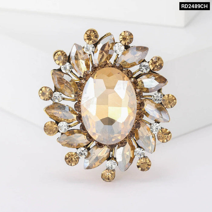 Luxury Women Brooch 10 Colour Crystal Pin For Party Clothing