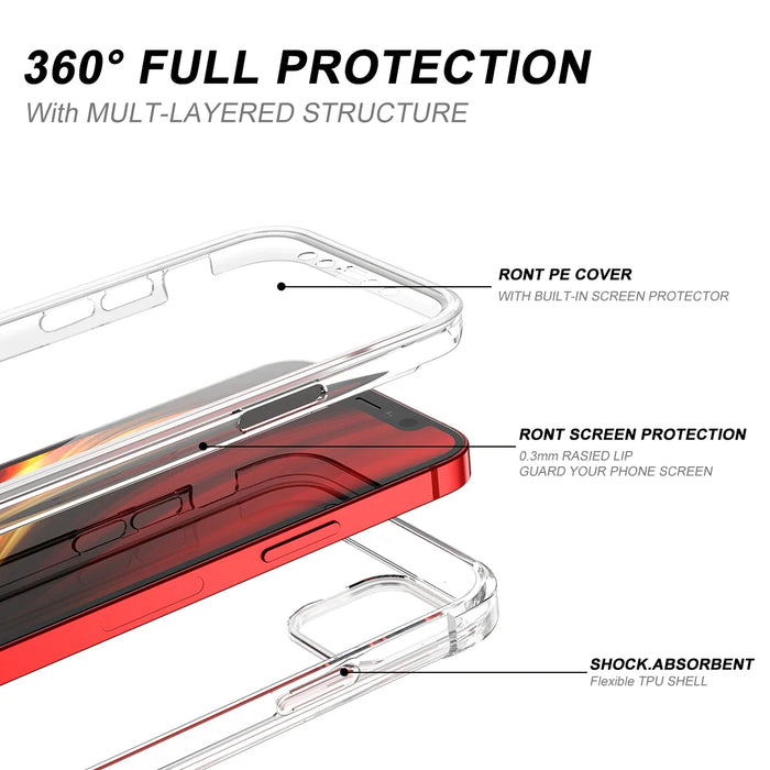 360 Full Body Shockproof Case For Iphone 12 Pro Slim With Built In Screen Protector