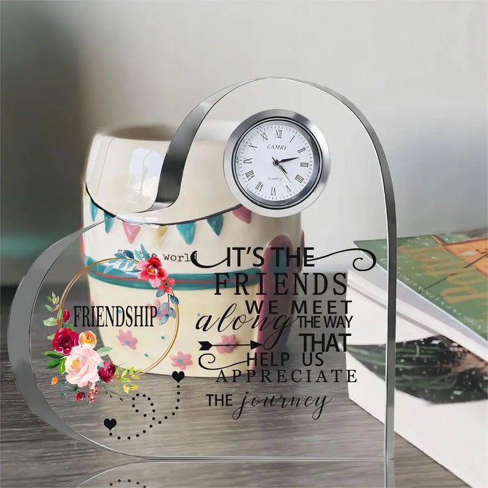 Best Friend Gift Heart Shaped Clock For Women