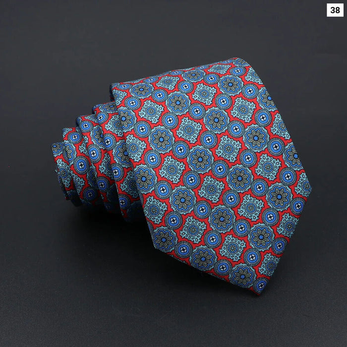 Super Soft Paisley Necktie 7Cm Slim Business Tie For Men