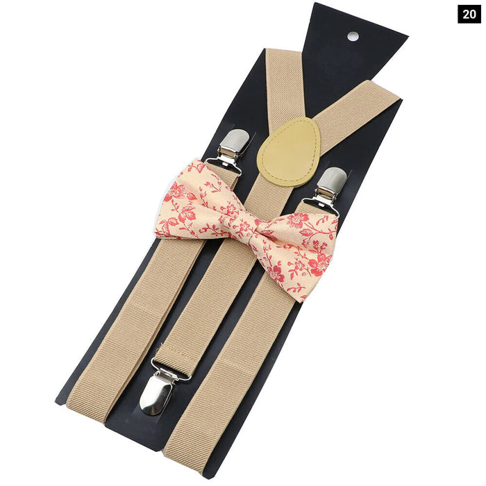 Colourful Suspenders And Bow Tie Set