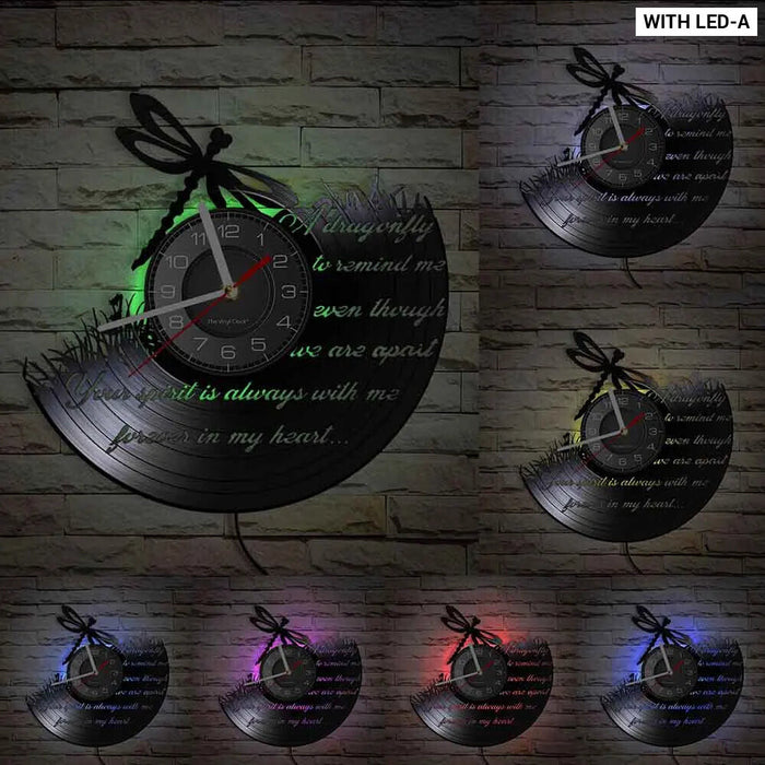 Dragonfly Vinyl Record Wall Clock