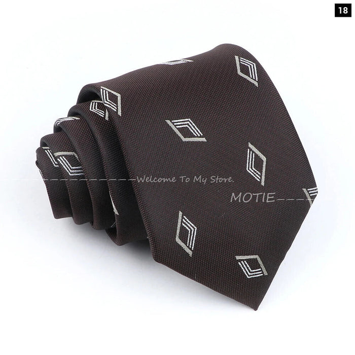 Premium Brown Striped Necktie For Business And Daily Wear