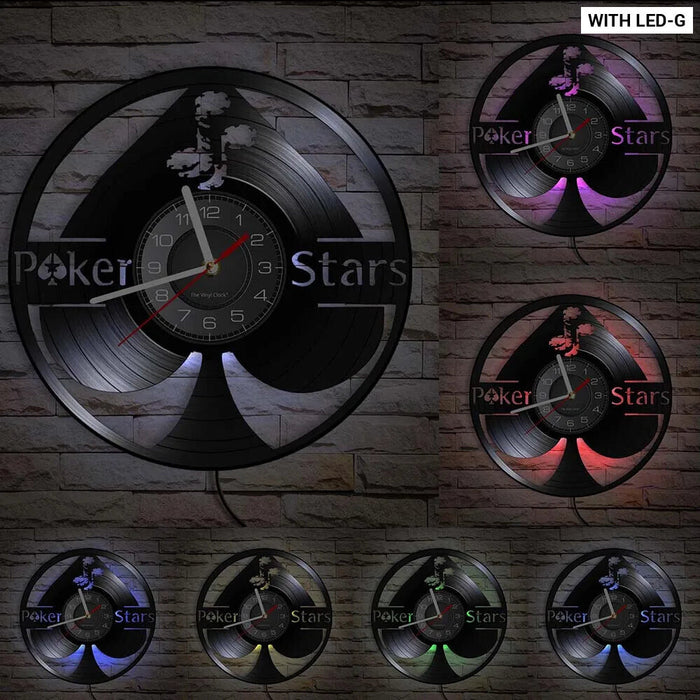 Poker Royal Flush Vinyl Record Wall Clock