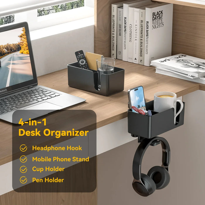 4 In 1 Desk Headphone Hanger Cup Holder Pen Storage