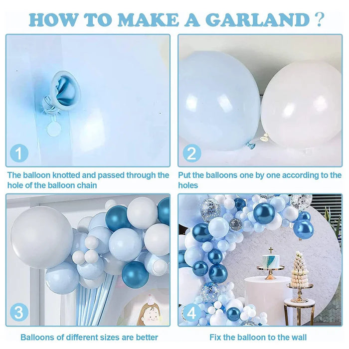 80Pcs Winter Birthday Theme Decoration Balloon Set Snowflake Blue Snowman Princess Balloon Party Wedding Decoration Balloon