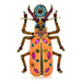 Enamel Beetle Brooch Rhinestone Insect Pin