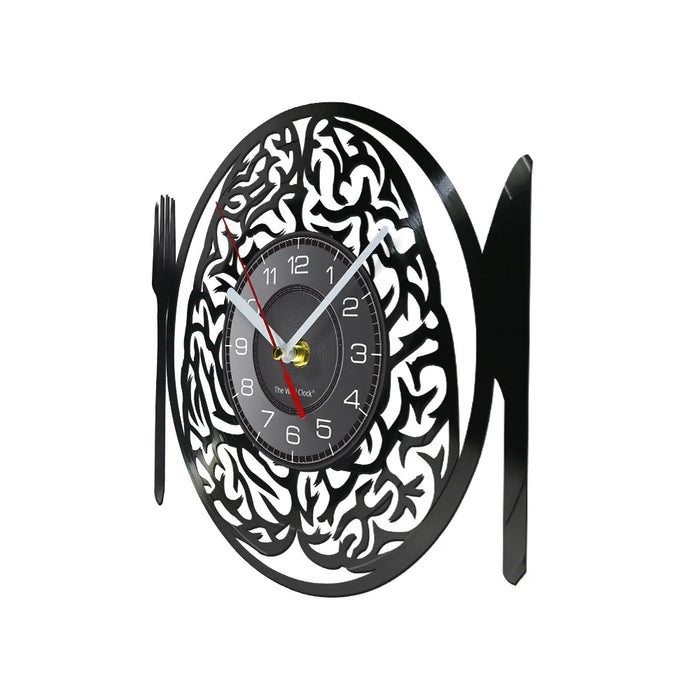 Neuron Wall Clock Brain Decor With Cutlery