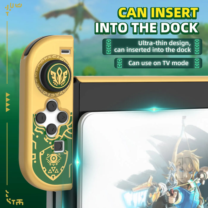 Golden-Green Protective Case Cover Oled Console Compatible Nintendo Switch Oled