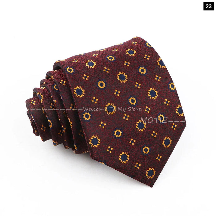 Brown Striped Mens Necktie For Weddings Parties And Daily Wear