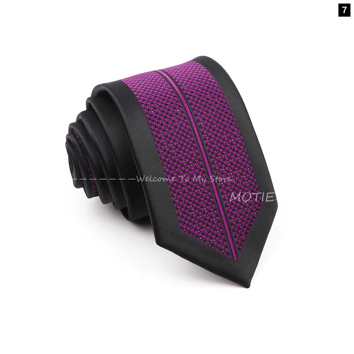 Mens Purple Geometric Tie For Weddings