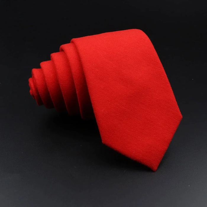 Handmade Mens Plaid Tie Black Grey Red Cotton Wool Wedding Business Party Gift Accessory