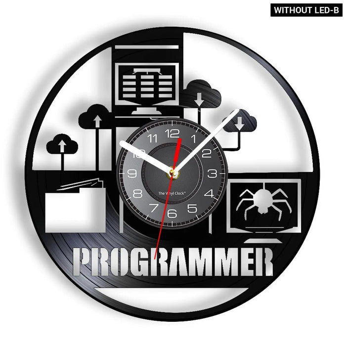 Geeky Programmer Vinyl Record Clock