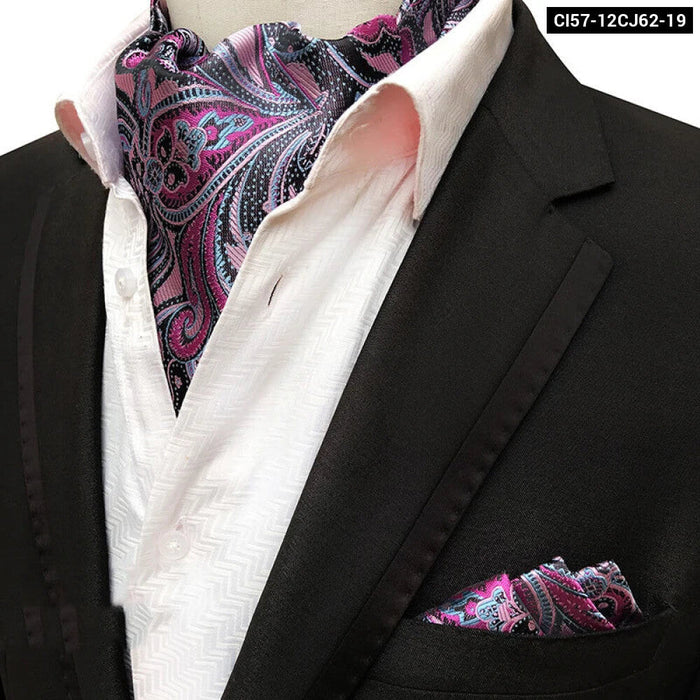 British Gentlemans Jacquard Paisley Ascot Set For Weddings