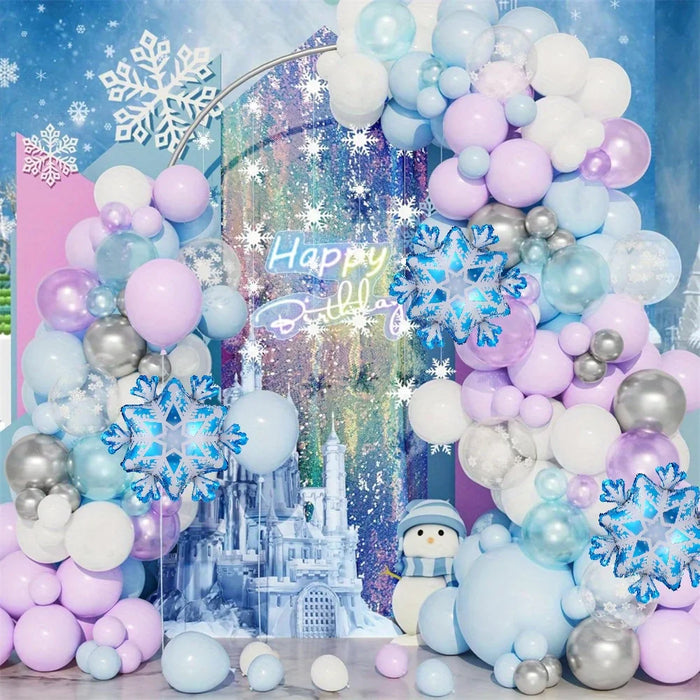 142Pcs Winter Wonderland Garland Set Suitable For Christmas Party Birthday Celebration Wedding Scene And Other Scene Layout