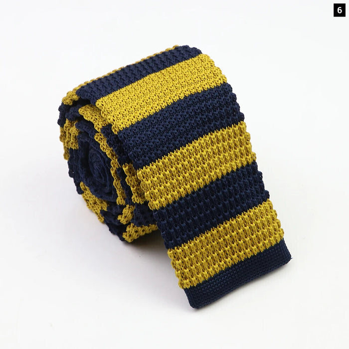 Classic Warm Knit Neck Ties Striped Colourful 6Cm Width