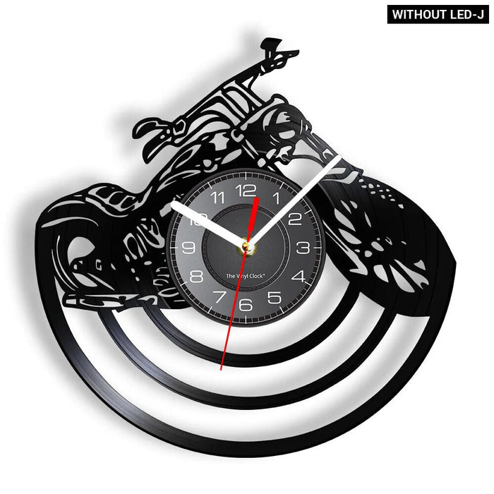 Retro Motorcycle Vinyl Record Wall Clock