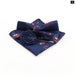 Blue Paisley Bowtie Set Polyester Skinny Pocket Square