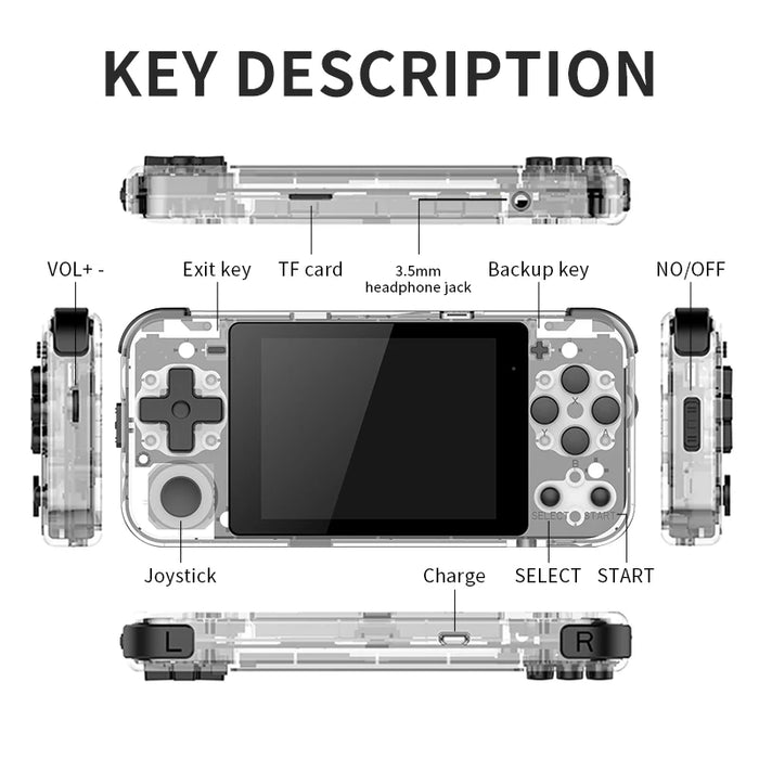 Q90 Handheld Game Console 3 Ips Screen Linux Os 16 Simulators Ps1 Retro Gaming