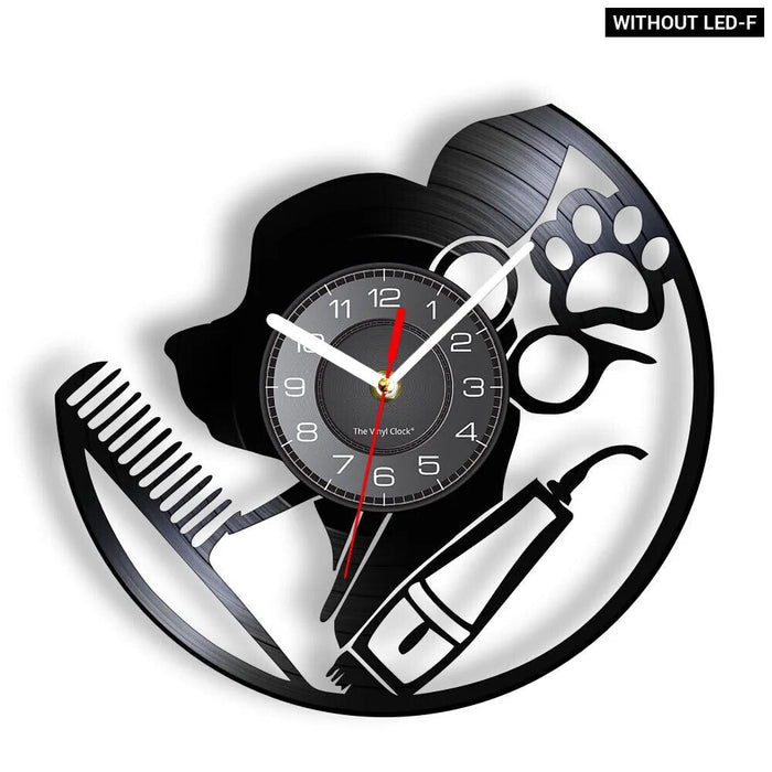 Pet Grooming Vinyl Record Clock