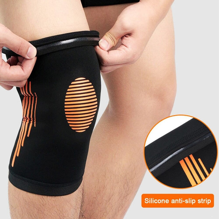 2Pcs Elastic Sports Compression Knee Brace for Running Basketball Weightlifting