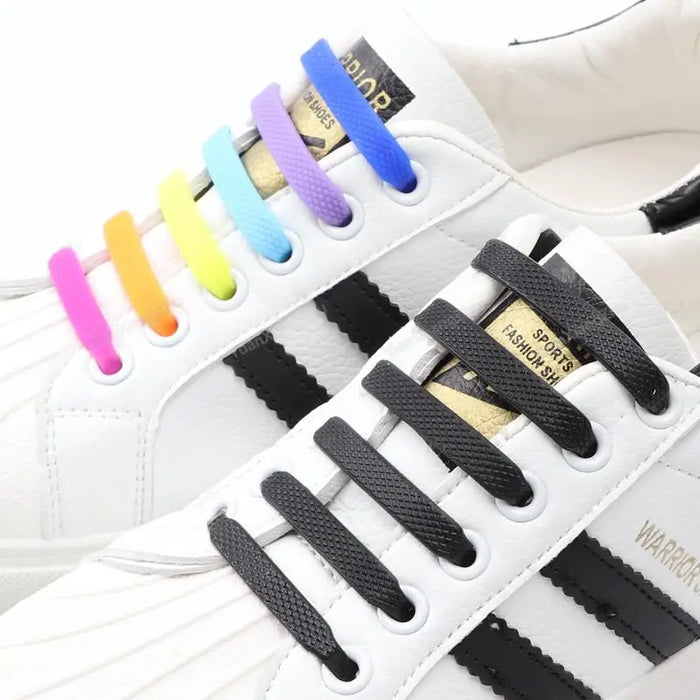 12Pcs Silicone No Tie Elastic Shoe Laces For Kids & Adults Shoes