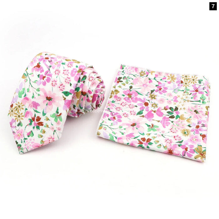 Floral Cotton Tie Set For Parties And Daily Wear