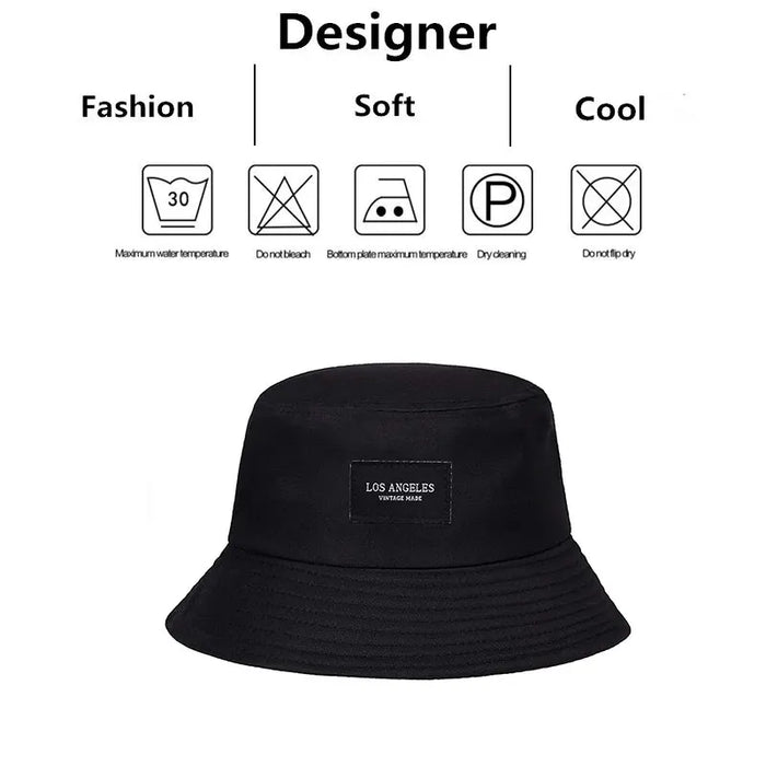 Sunscreen Bucket Hat La Letter Sticker