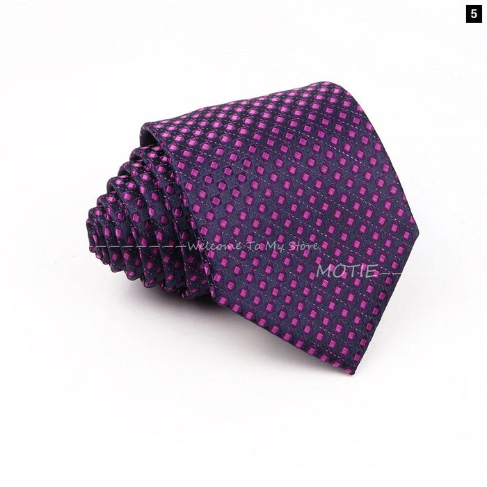 Floral Polyester Printed Necktie Purple Blue For Weddings