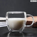 350ml Double Glass Coffee Cup With Handle