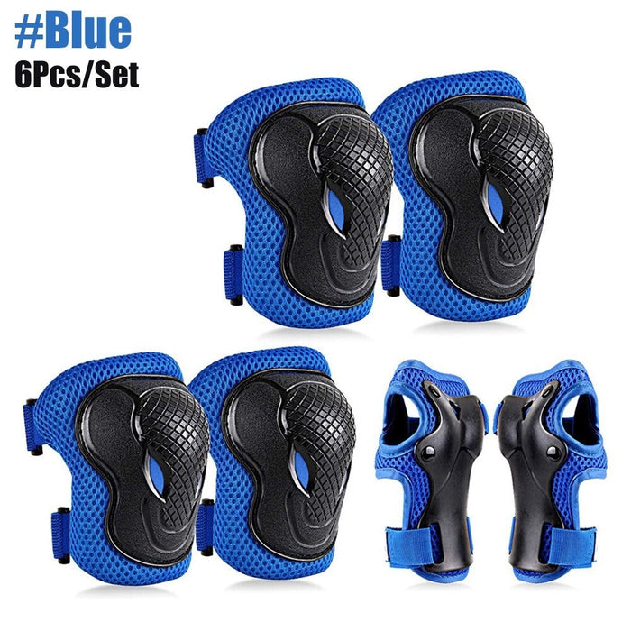 6 In 1 Kids/Youth Protective Gear Set Knee Elbow Pads Wrist Guard Protector