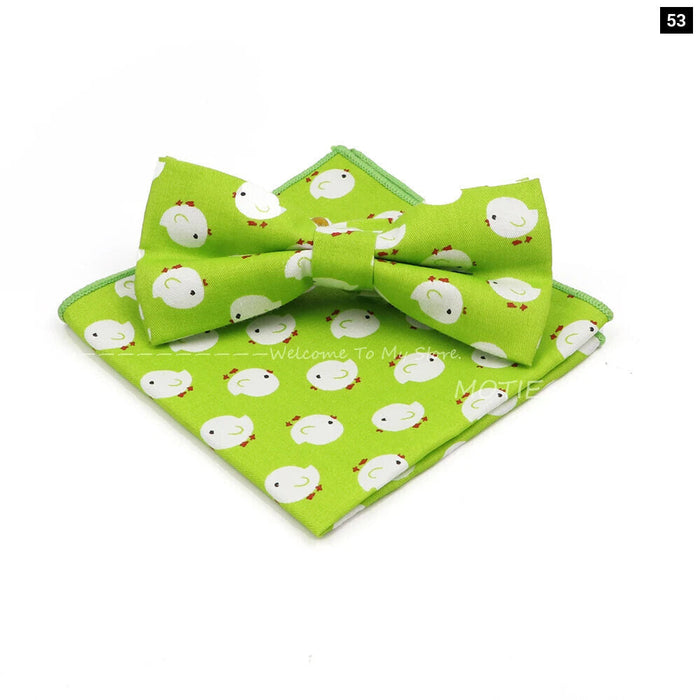 Colourful Cotton Bowtie Set For Parties And Gifts