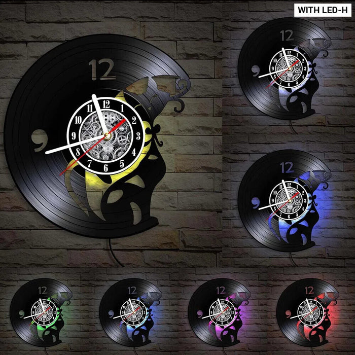 Love Cats Vinyl Record Wall Clock