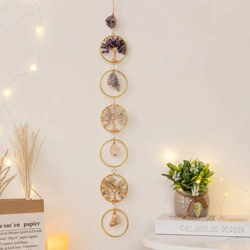 6 Ring Chakra Stone Wall Decor