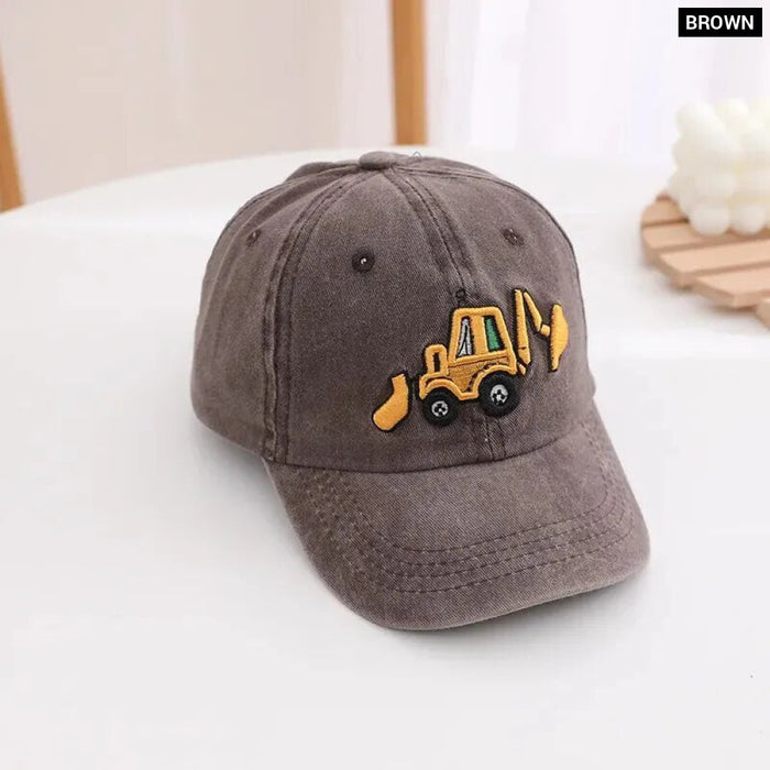 Kids Excavator Embroidered Baseball Cap / Hat