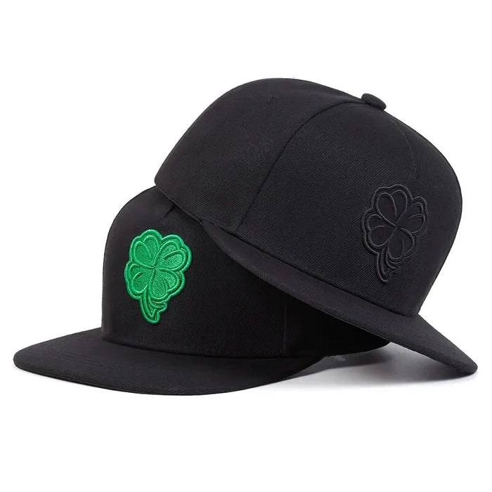 Adjustable Clover Embroidered Baseball Cap / Hat For Outdoor Wear