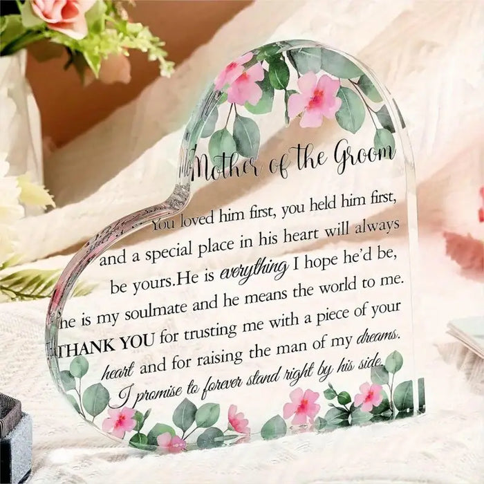 Mother Of The Groom Heart Ornament Wedding Gift